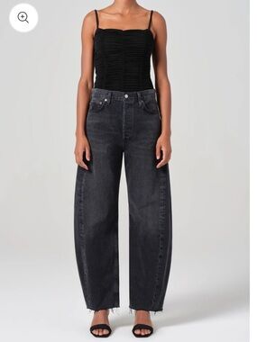 Agolde Black Women's Jeans Denim Luna Pieced Jeans - Barrel - Button Fly Size 25